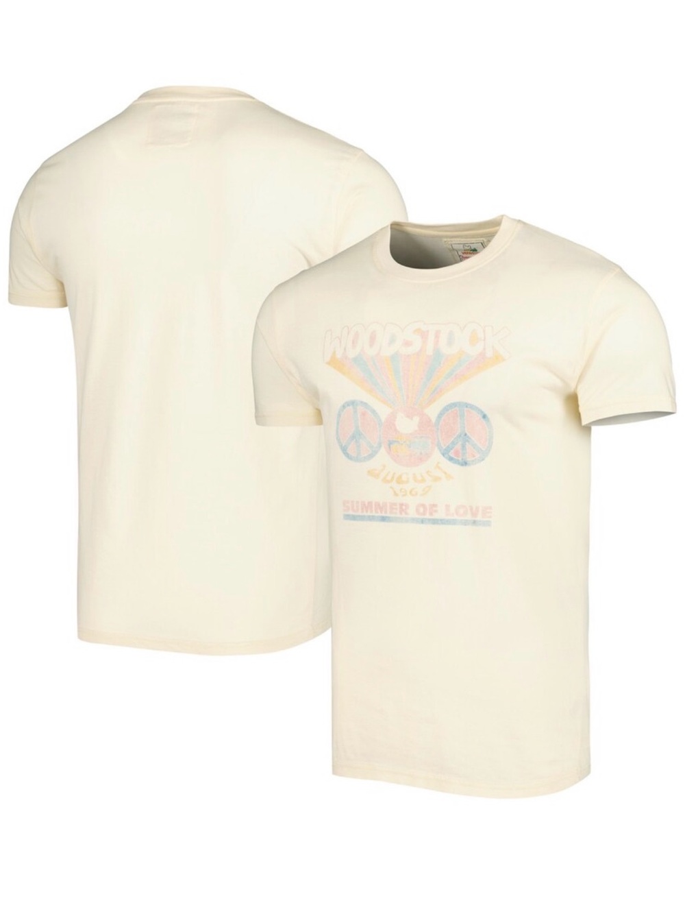 New American Needle Woodstock Brass Tacks Unisex T-Shirt Cream Size M